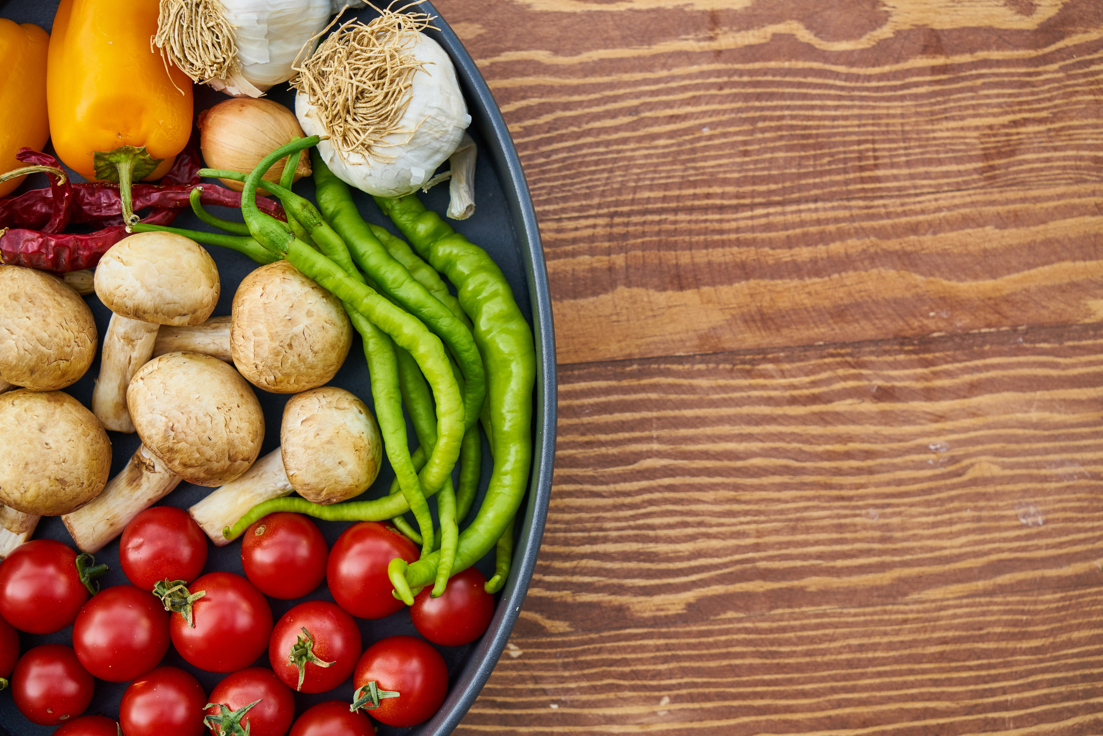 Top View of Vegetables in a Casserole Dish